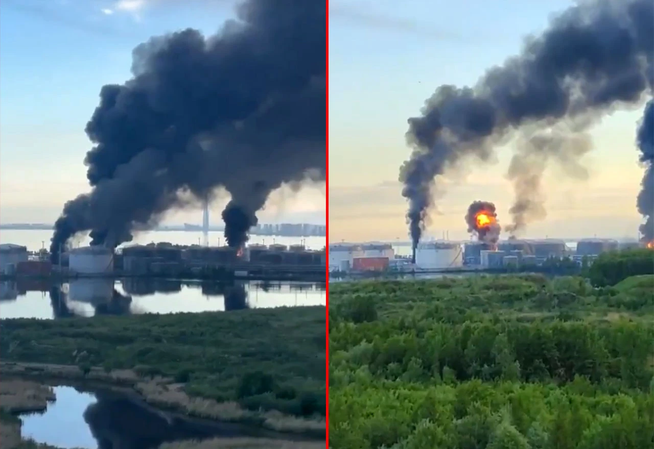 Dok su stizali strani gosti, iznad Sankt Peterburga dizao se crni dim