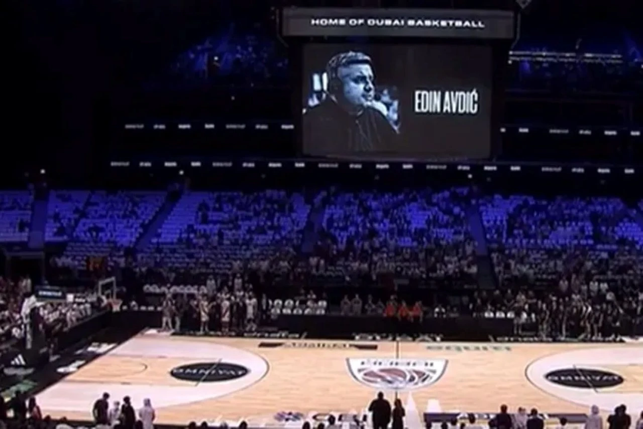 Emotivno prije početka finalne utakmice Dubai - Partizan, ABA liga se oprostila od Edina Avdića