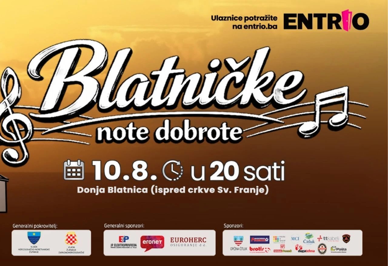 Mate Bulić i glazbene zvijezde najavljuju još jedne "Blatničke note dobrote"