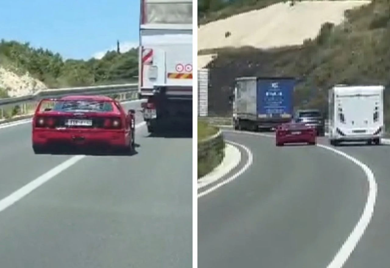 Ferrarijem pretjecao kolonu preko pune linije