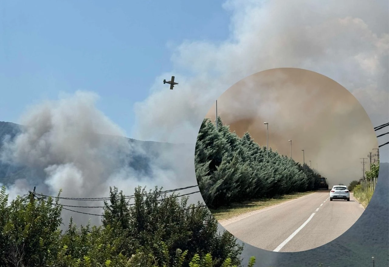 FOTO/VIDEO | Kritično na Uborku: Gore i strojevi na deponiji, vatra se gasi i iz zraka