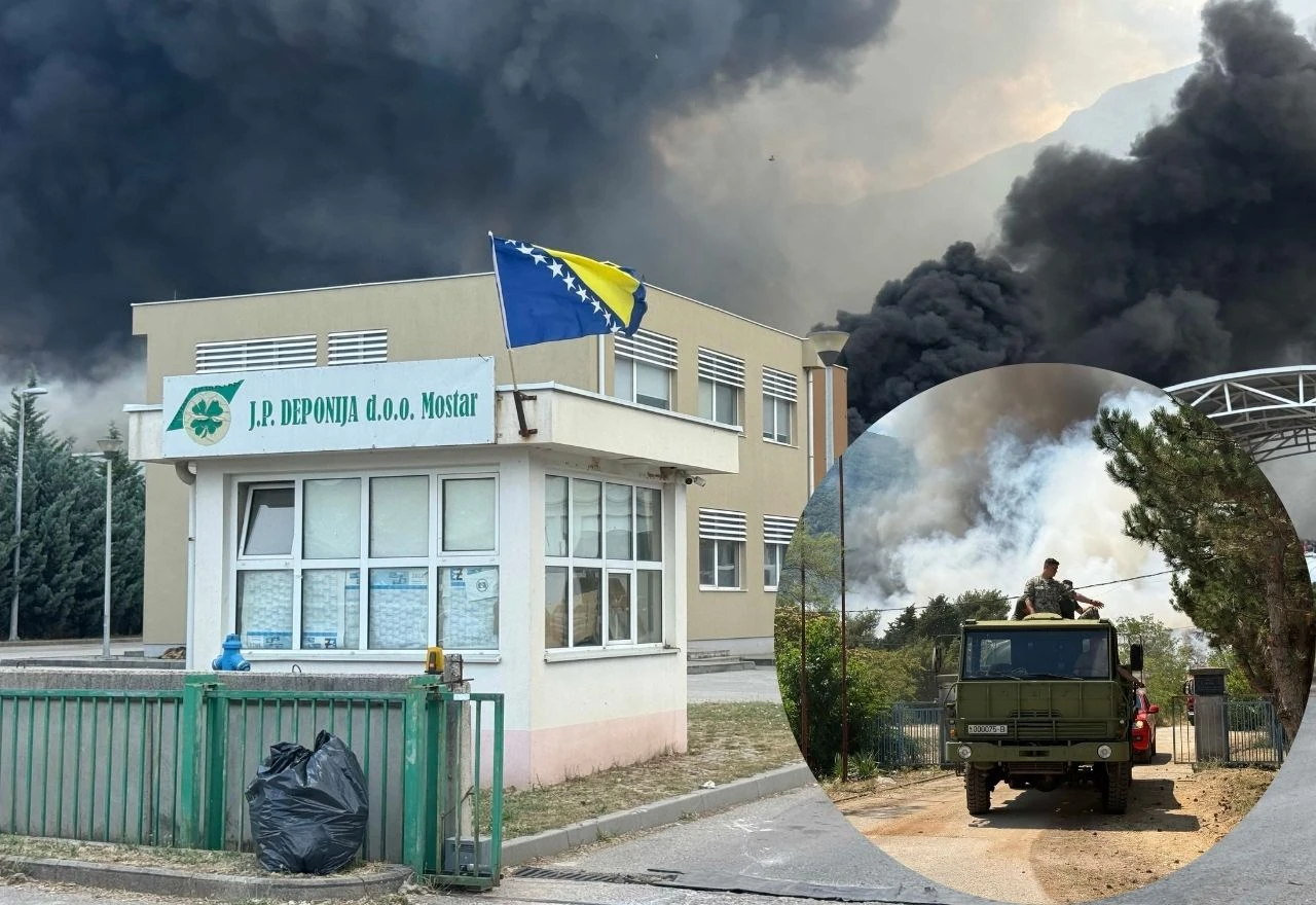 FOTO | Gori skladište i zgrade na deponiji, uključila se i vojska