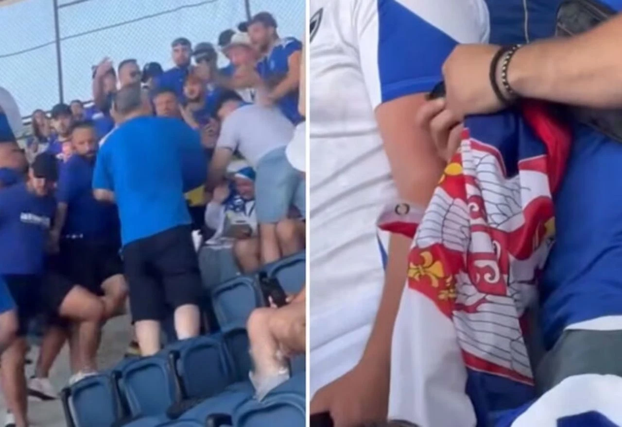 VIDEO | Navijaču Zmajeva na utakmici oteli srbijansku zastavu