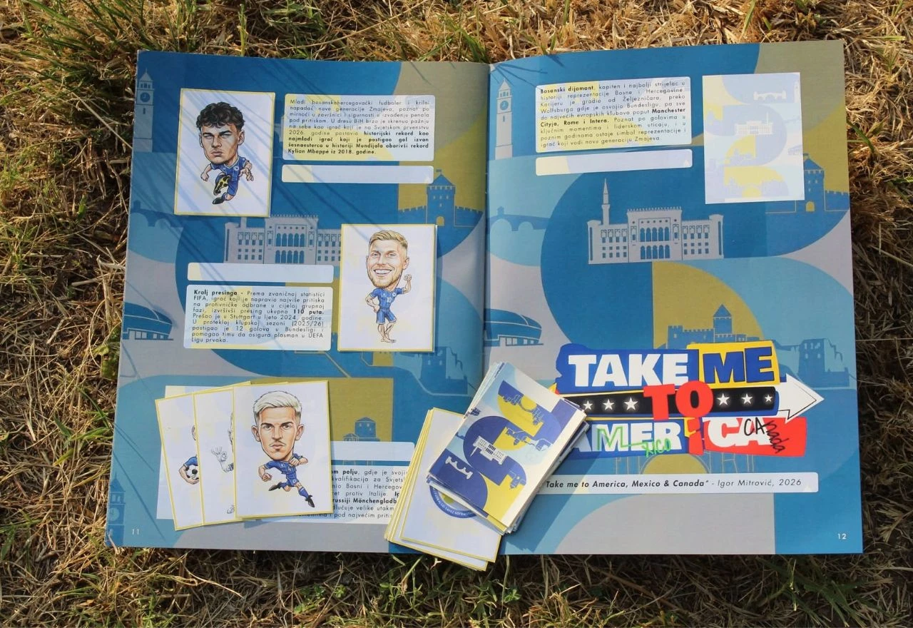 FOTO | Student iz Mostara napravio autorski album s karikaturama bh. reprezentativaca