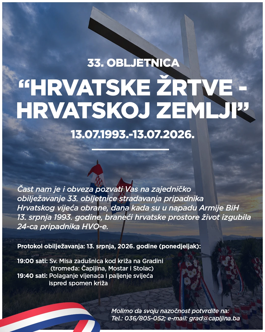 Obilježavanje 33. obljetnice stradavanja pripadnika HVO-a na Gradini