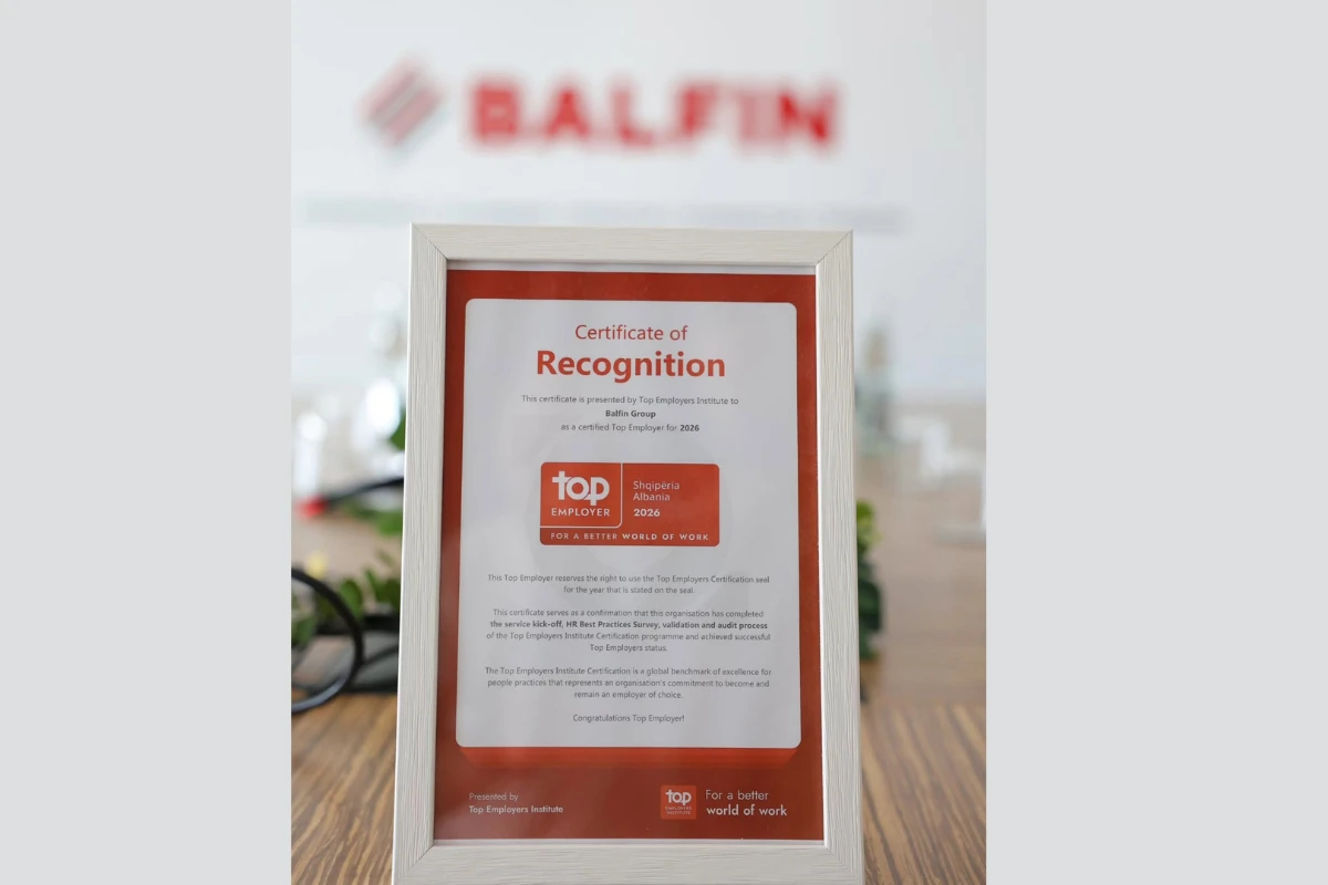 Top Employers Institute proglasio BALFIN Group jednim od najboljih poslodavaca za 2026. godinu