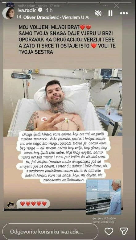 Radić je uputila poruku zahvale putem društvenih mreža