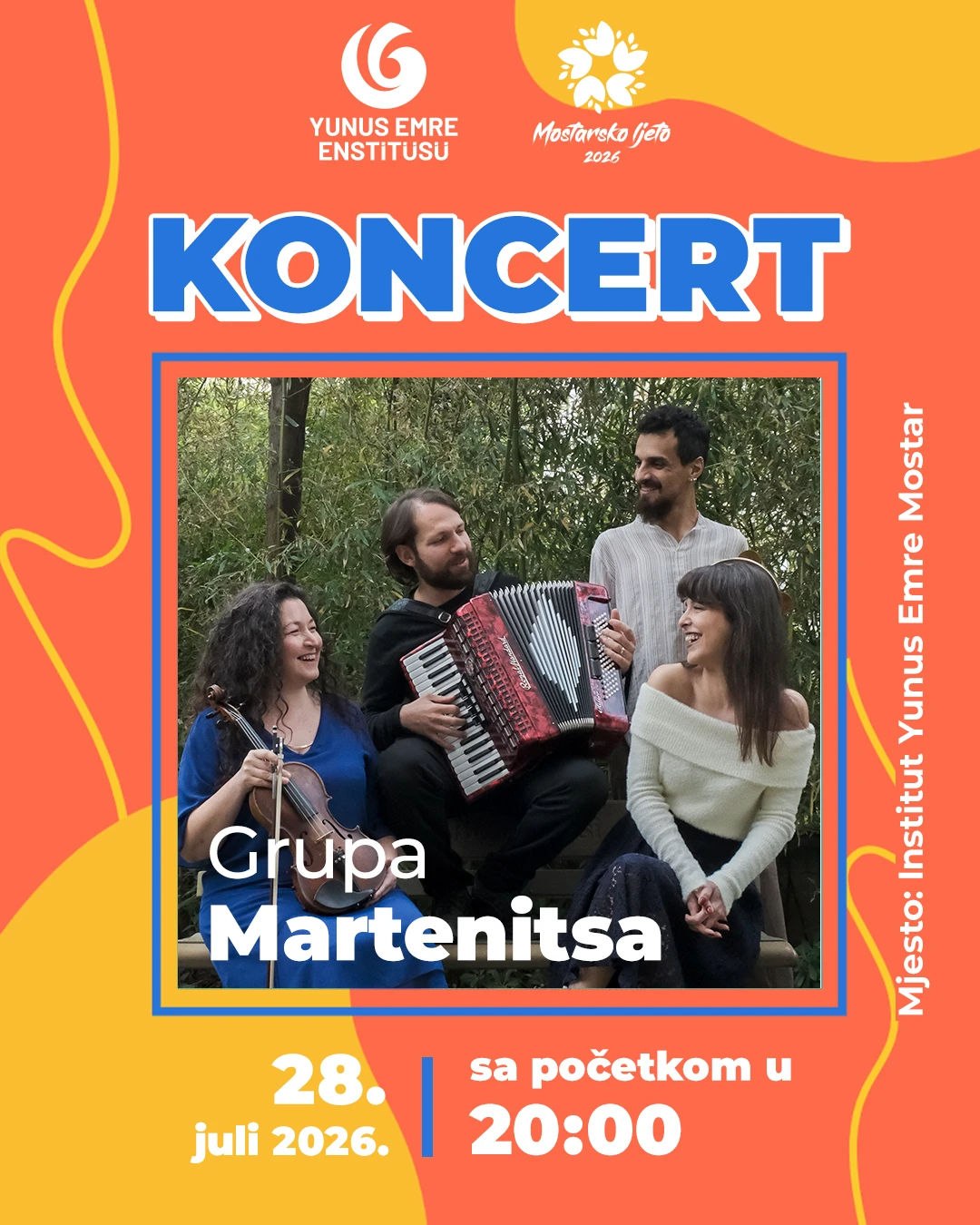 Koncert grupe Martenitsa u Mostaru u sklopu manifestacije Mostarsko ljeto