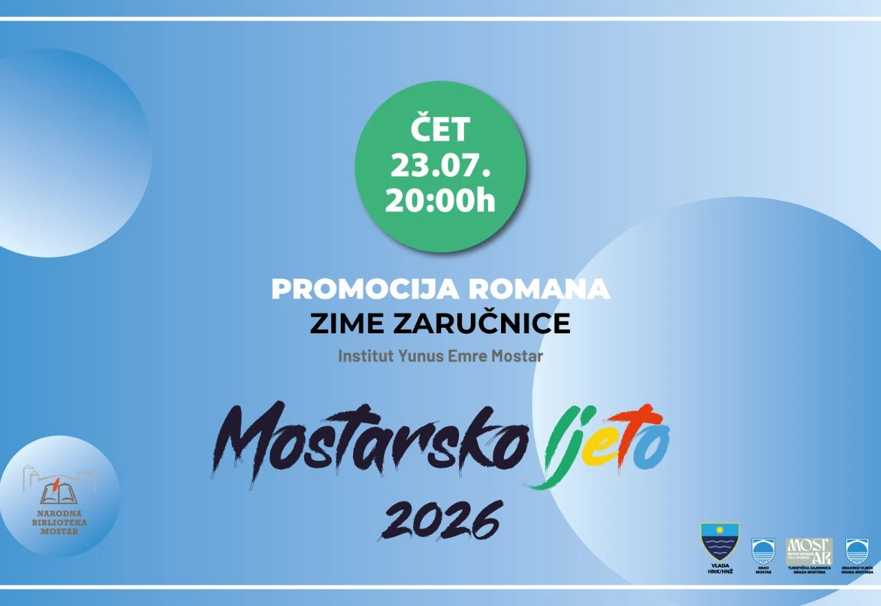 Mostarsko ljeto 2026: Promocija romana "Zime zaručnice" Enesa Karića