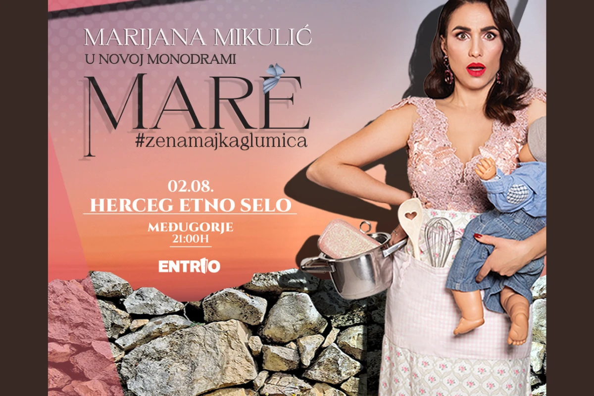 Nakon rasprodanih izvedbi u Mostaru, Marijana Mikulić stiže u Međugorje s hit predstavom "MARE #ženamajkaglumica"