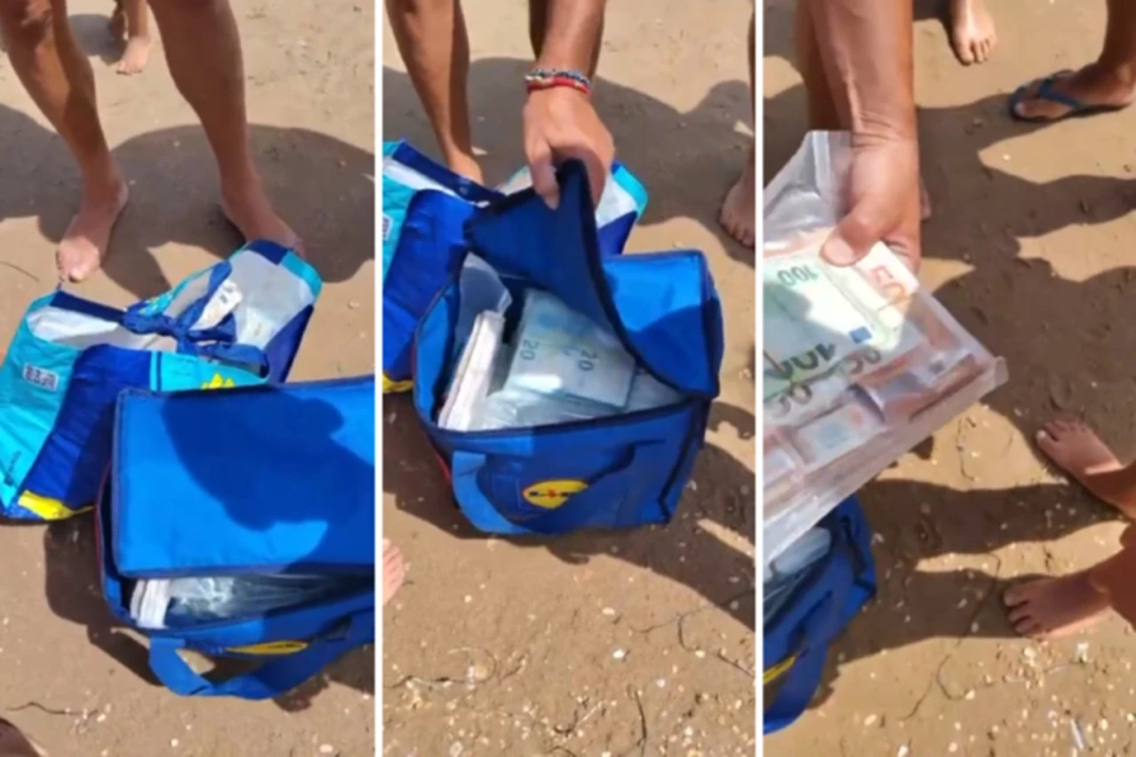 VIDEO | Valovi na obalu donijeli vreće s novcem, kupači se borili za novčanice