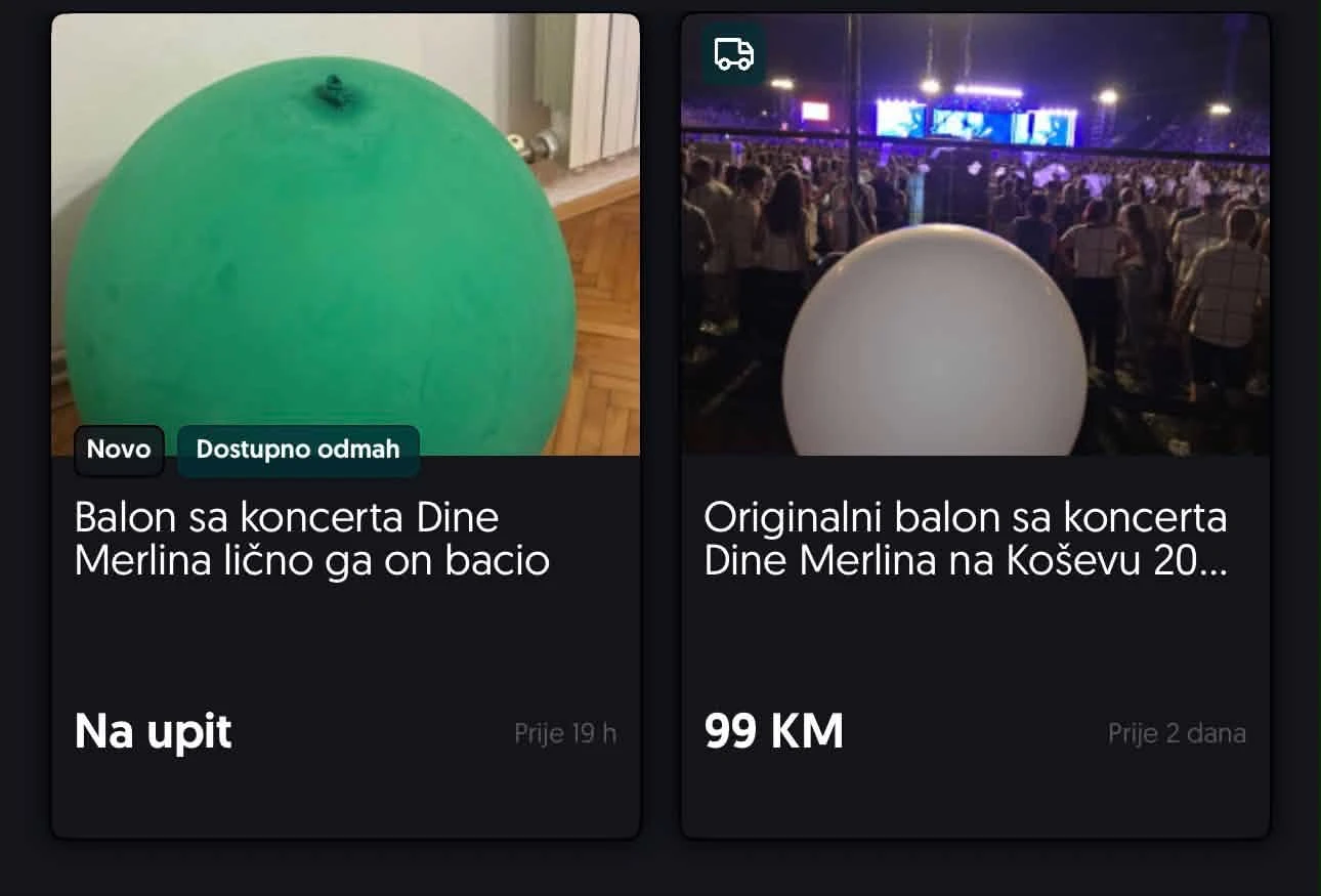 Baloni s koncerta Dine Merlina osvanuli na oglasima