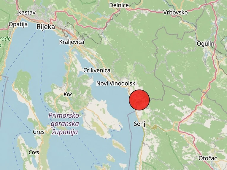 Potres magnitude 3,5 pogodio Novi Vinodolski