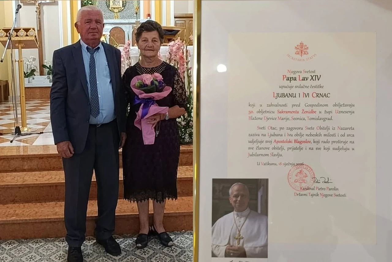 Iva i Ljuban Crnac iz Seonice proslavili pola stoljeća braka, čestitao im i papa