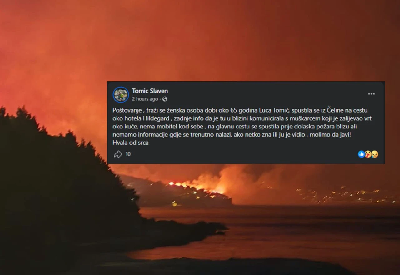 U požaru kod Omiša nestala žena, obitelj moli za pomoć