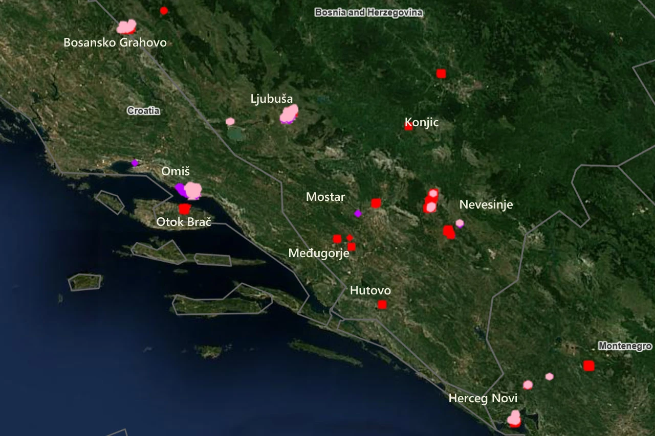 Vatrogasci se bore na svim frontovima: Aktivirao se požar iznad Konjica, posebno je teško kod Tomislavgrada