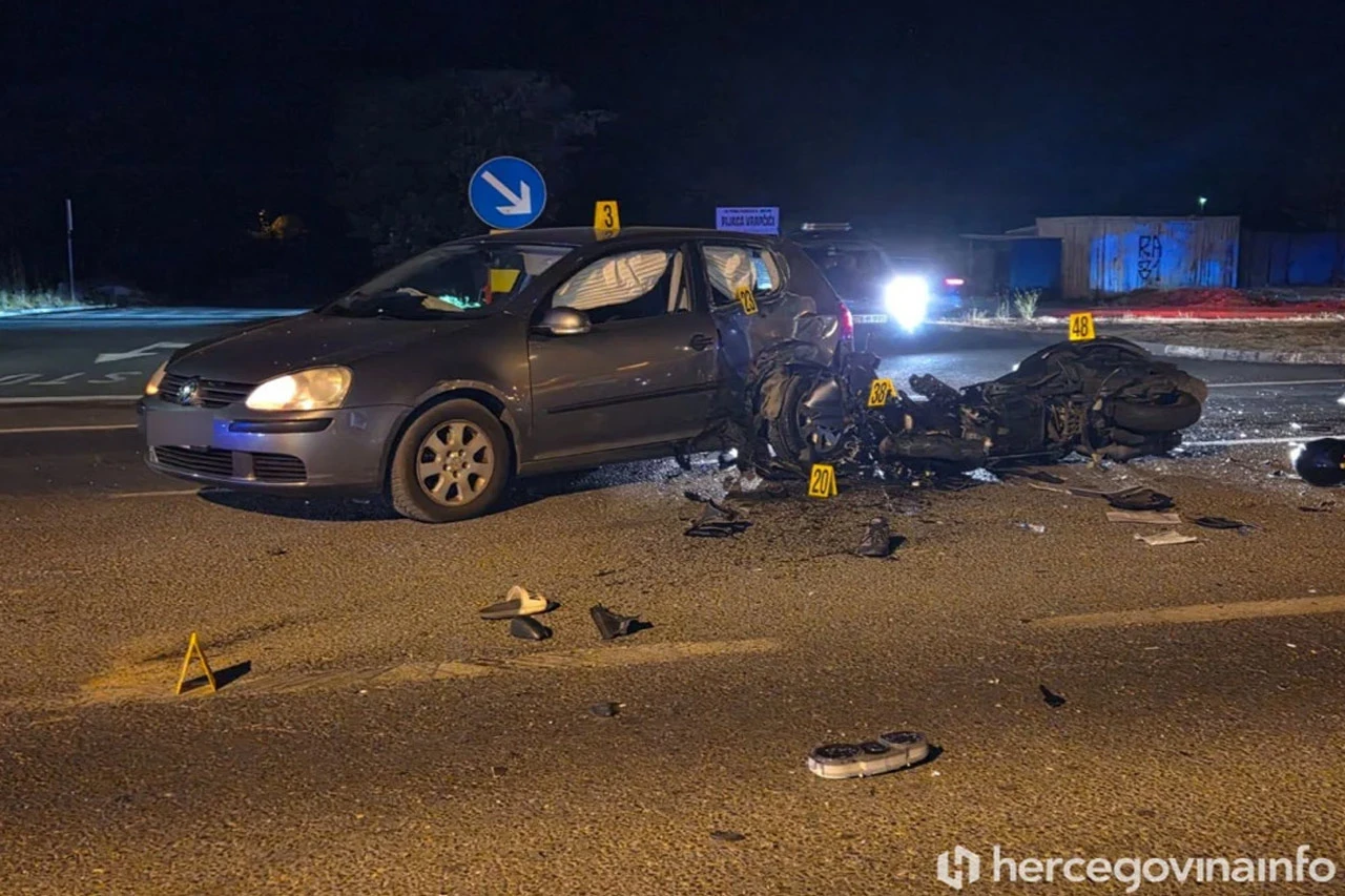 Dvije osobe s motocikla ozlijeđene u teškoj nesreći kod Mostara
