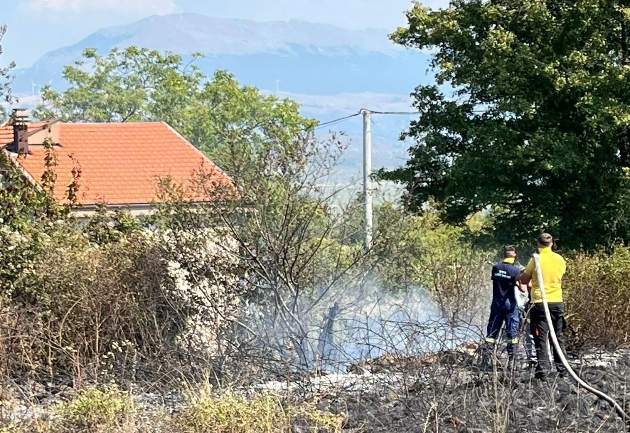 FOTO | Požar u Ljutom Docu zaprijetio kućama