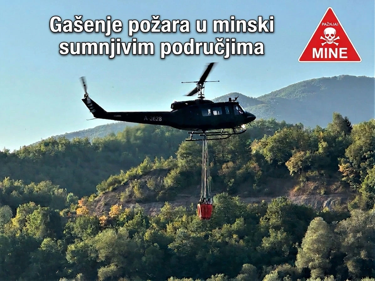 OS BiH pojasnile zašto helikopteri ne gase požare iznad minski sumnjivih područja