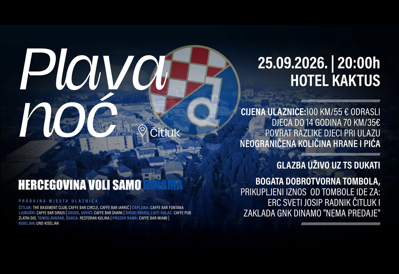 Plava noć Dinama u Čitluku: Stižu vodstvo kluba, veterani i legende