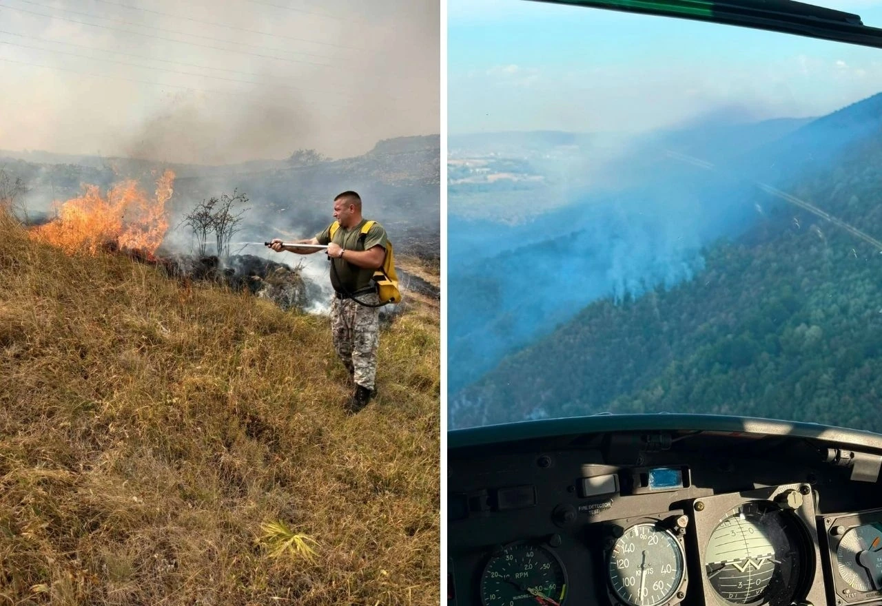 Helikopter OS BiH gasi požar kod Cazina