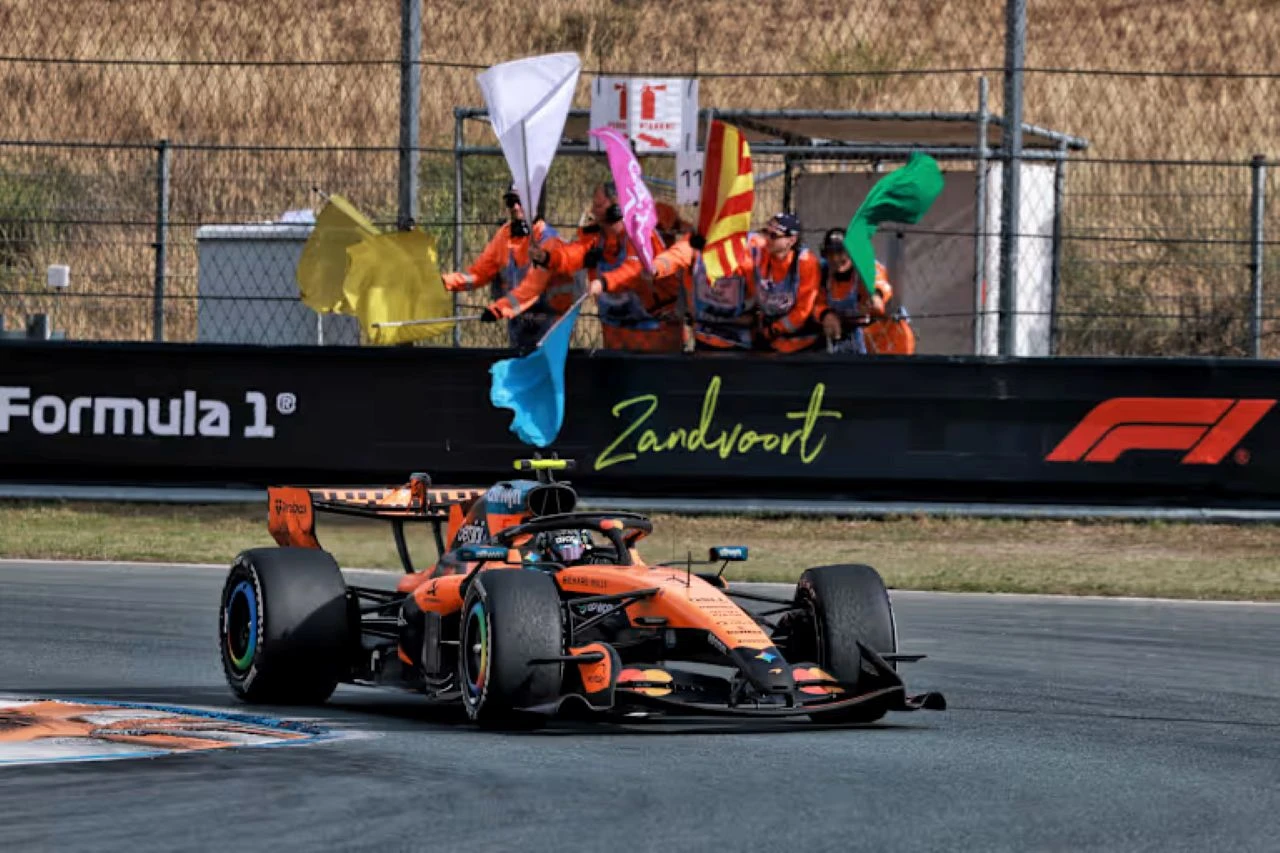 Na oproštaju od Zandvoorta slavio Lando Norris, Verstappen razbio bolid na startu
