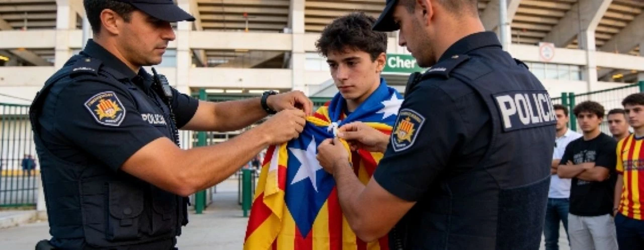 Problemi za navijače Barcelone, policija oduzimala zastave Katalonije, jednog navijača pretukli