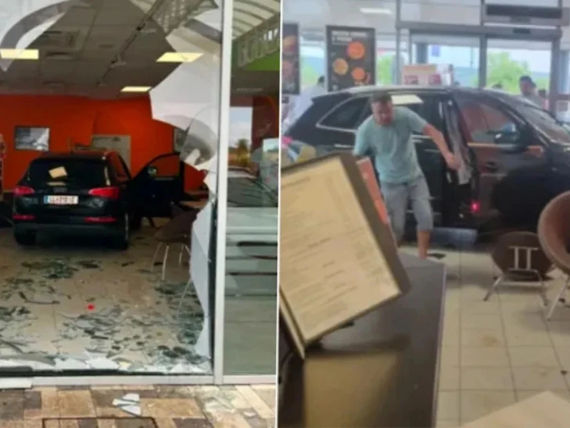 Automobil uletio u izlog restorana na autocesti u Hrvatskoj