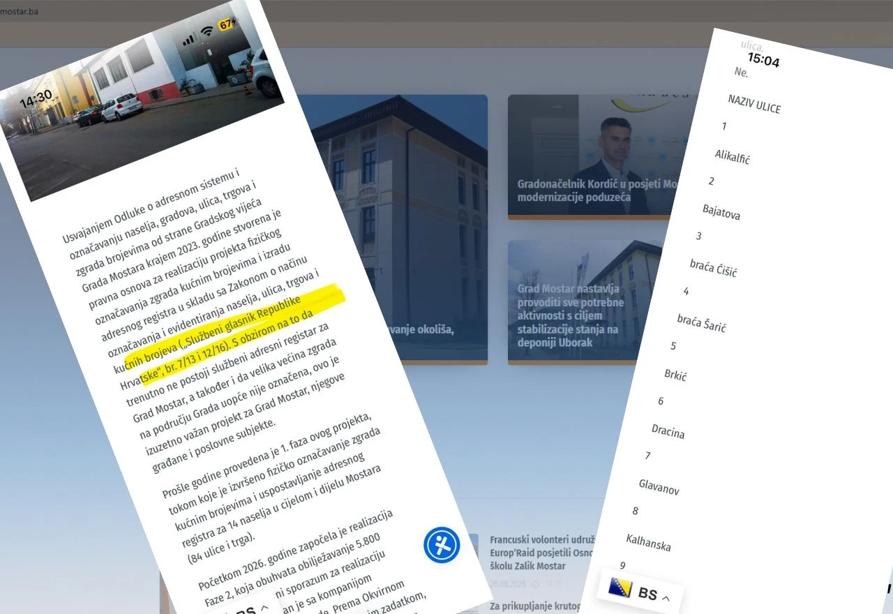 Što dobijete kada na stranici Grada Mostara "Službene novine HNK" prevedete na bosanski?