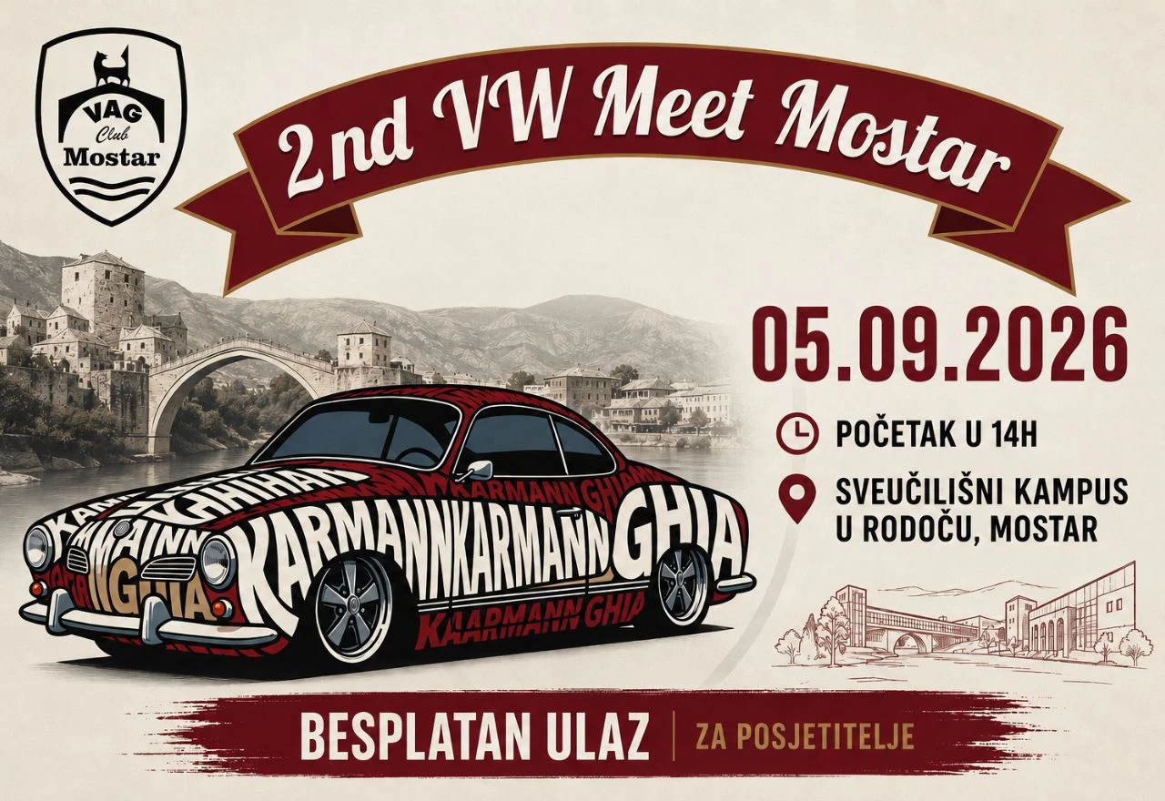 U Mostar stiže gotovo 150 automobila na "2. VW Meet Mostar"