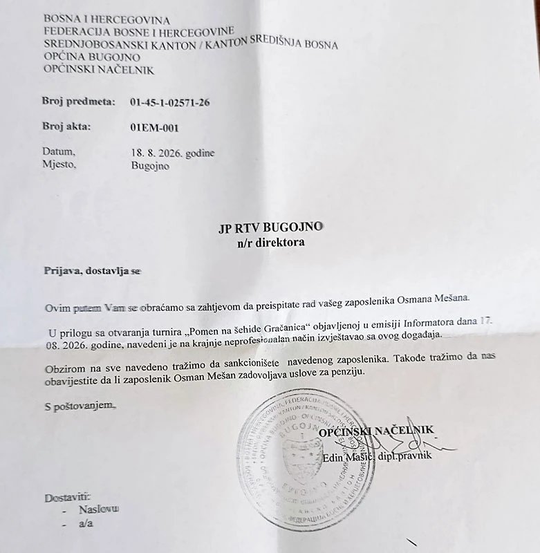 BH Novinari optužili lokalnu vlast za pritisak i pokušaj discipliniranja novinara