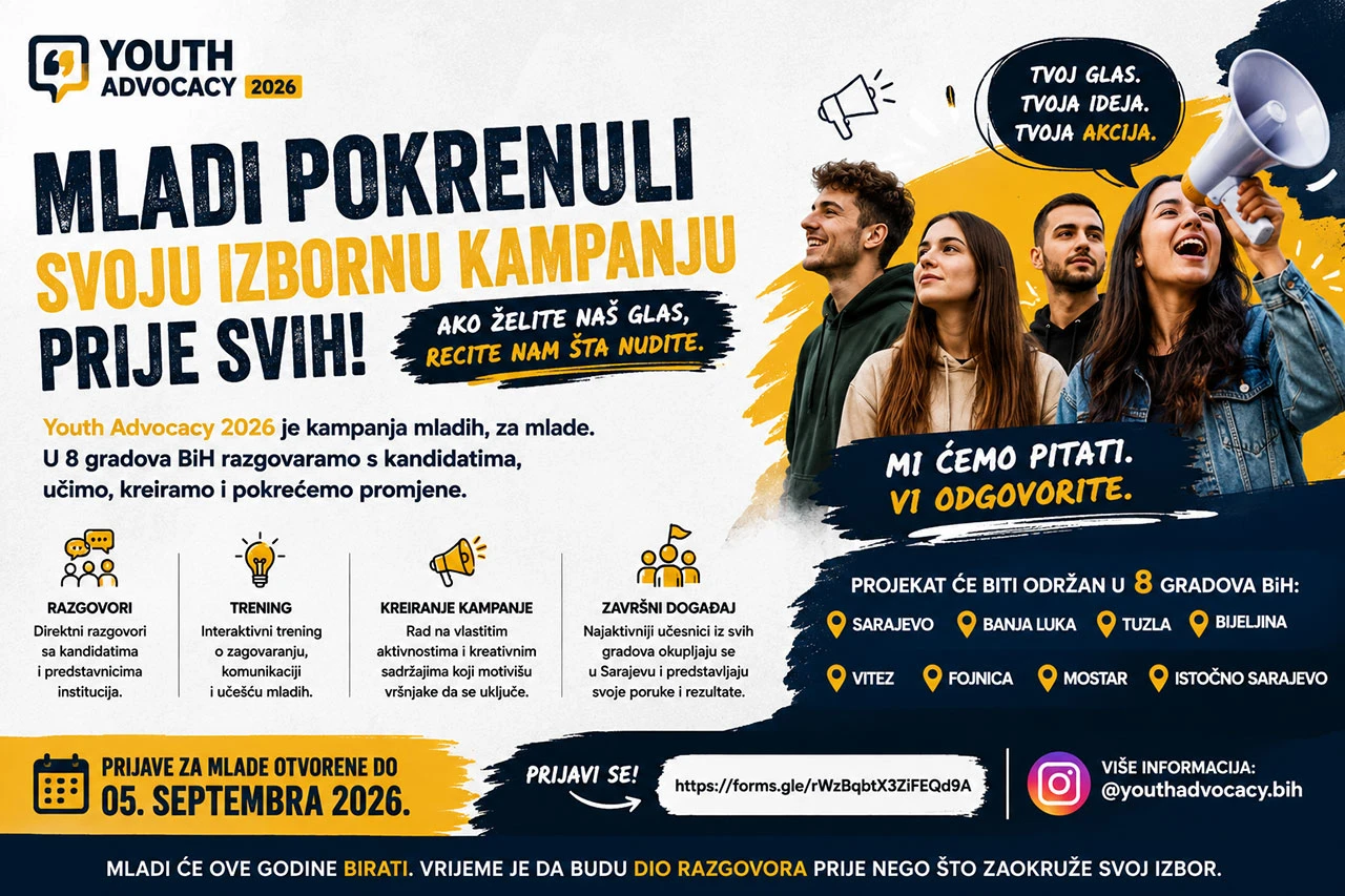 Mladi pokrenuli kampanju prije političara: Youth Advocacy stiže u osam gradova