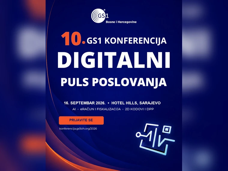 Otvorene prijave za 10. GS1 Konferenciju: Digitalni puls poslovanja 16. rujna u Sarajevu
