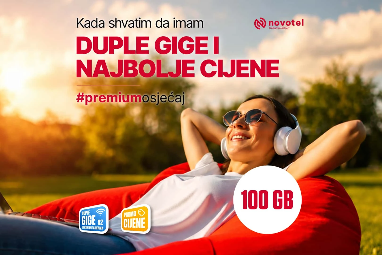 novotel pojačava PREMIUM ponudu: Duplo više giga, čak 100 GB interneta