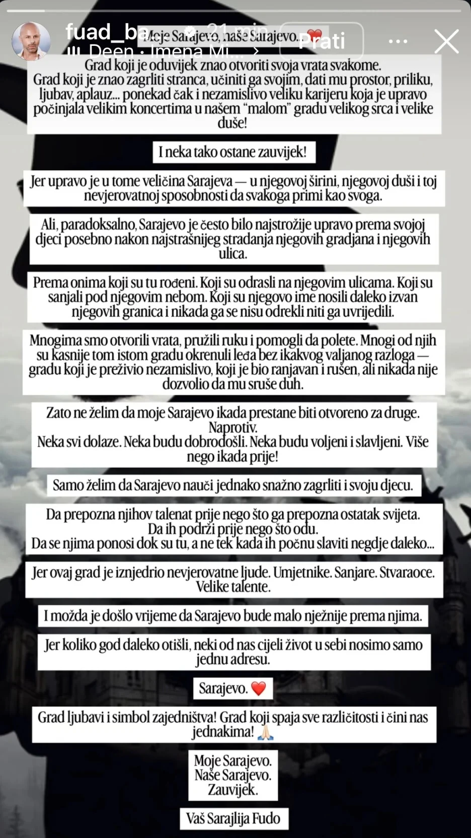 Objava Fuada Backovića Deena