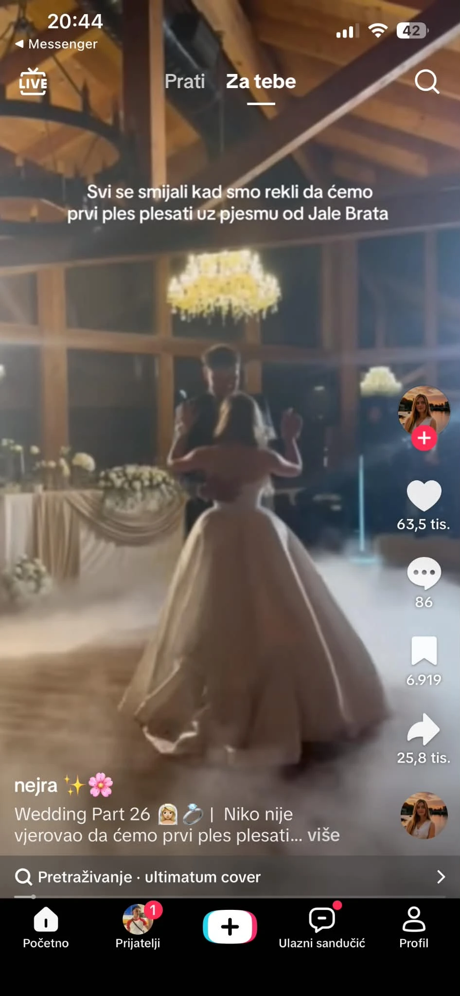 VIDEO | Mladenci iz BiH za prvi ples odabrali pjesmu Jale Brata