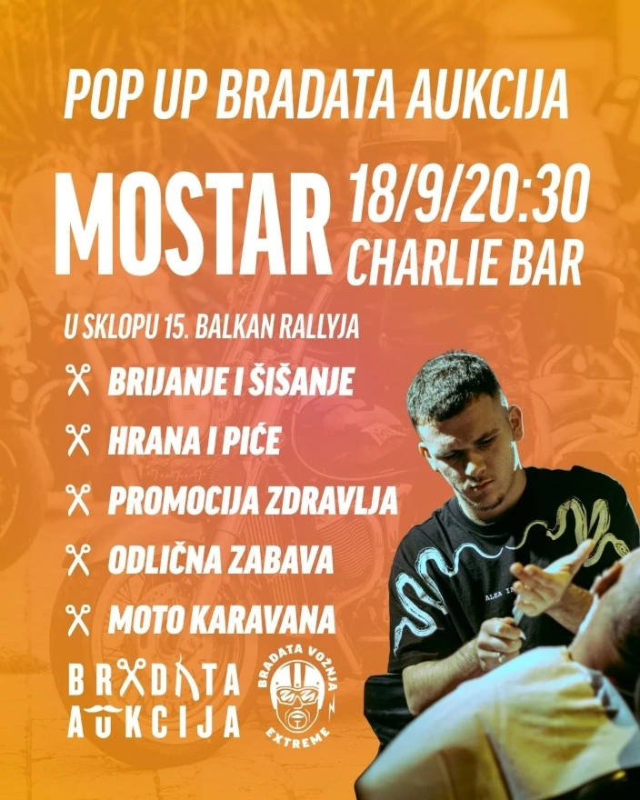 Bradata aukcija u Mostaru: Brijanjem brade prikupljat će novac za borbu protiv raka