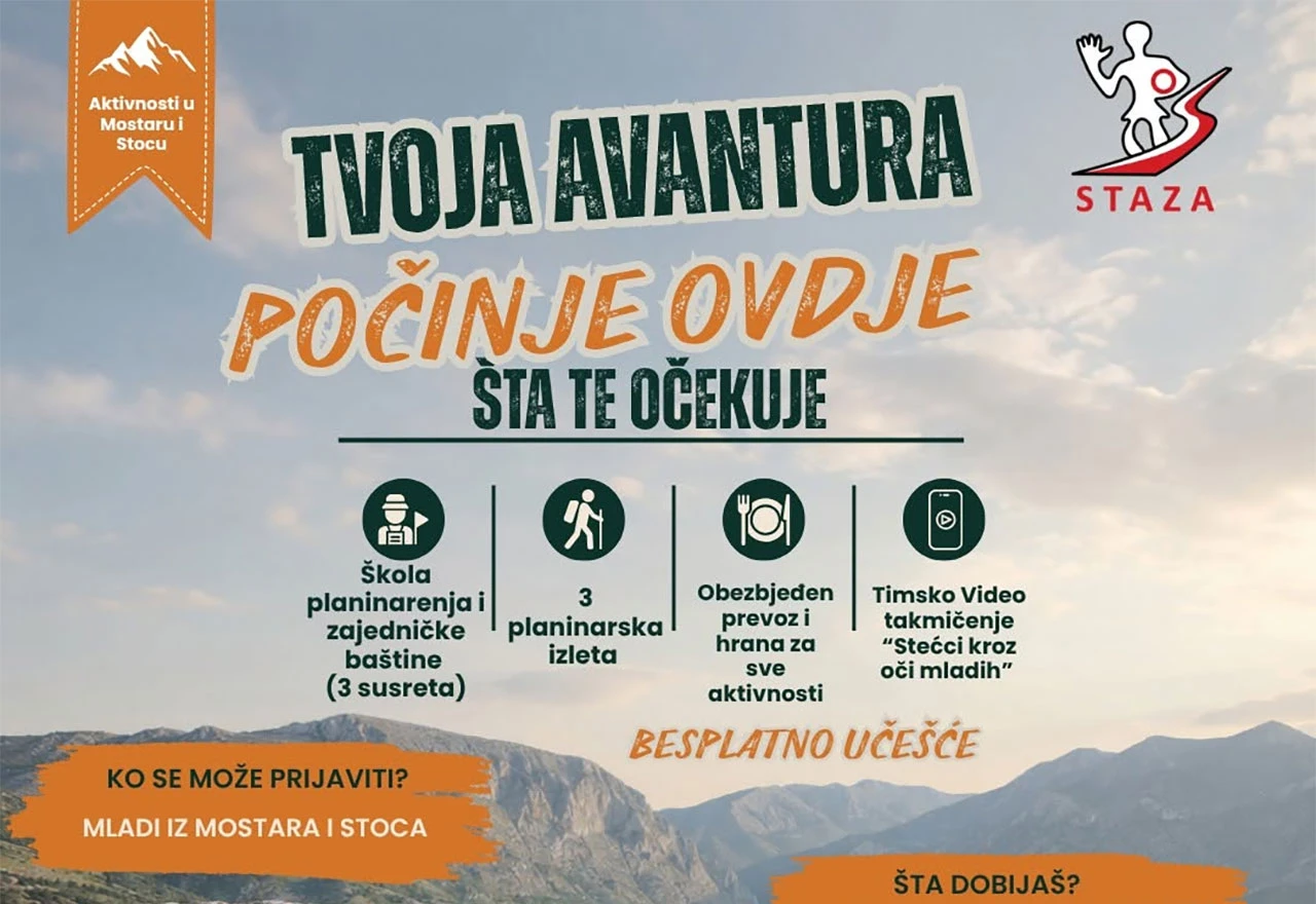 Besplatni izleti, druženje i nagrade: Otvorene prijave za projekt STAZA