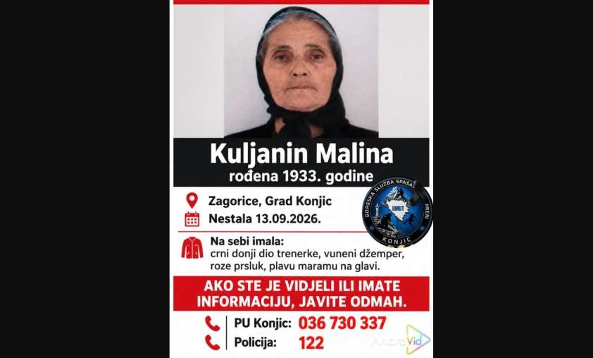 U Konjicu nestala starica