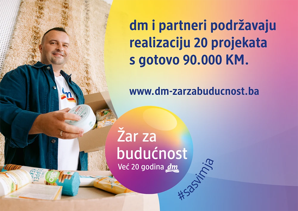 ''Žar za budućnost'': dm i partneri izdvajaju gotovo 90.000 KM za 20 projekata širom Bosne i Hercegovine