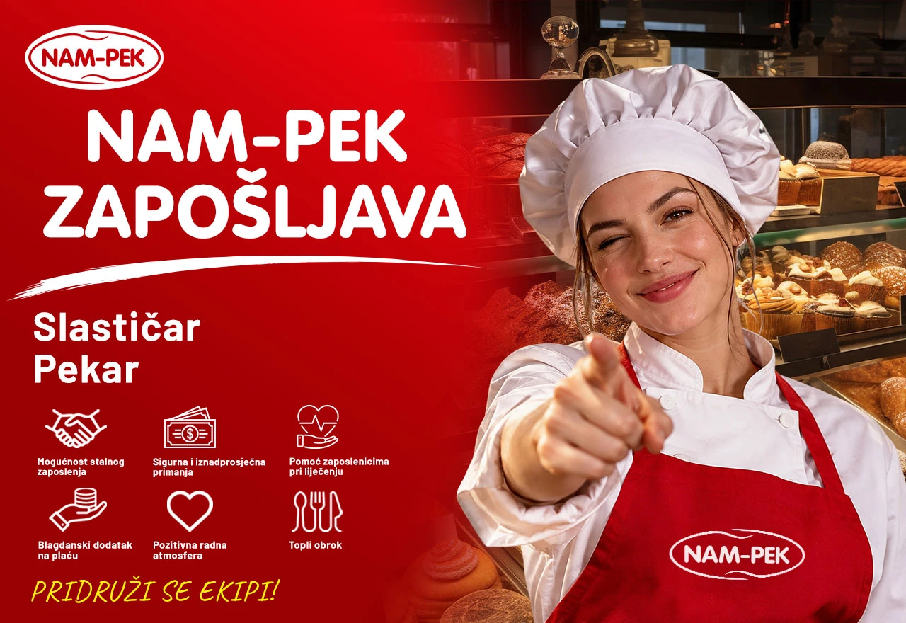 Nameks zapošljava: Traže pekare i slastičare, nude sigurna i iznadprosječna primanja