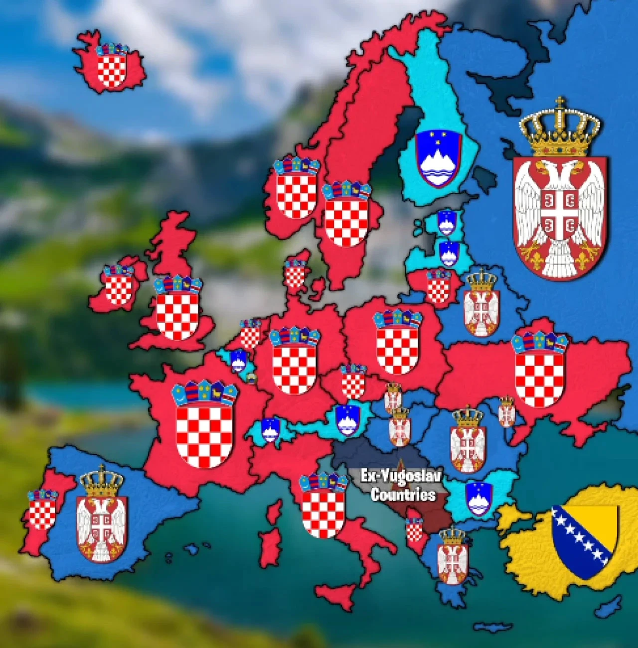 Popularnost država bivše Jugoslavije u Europi