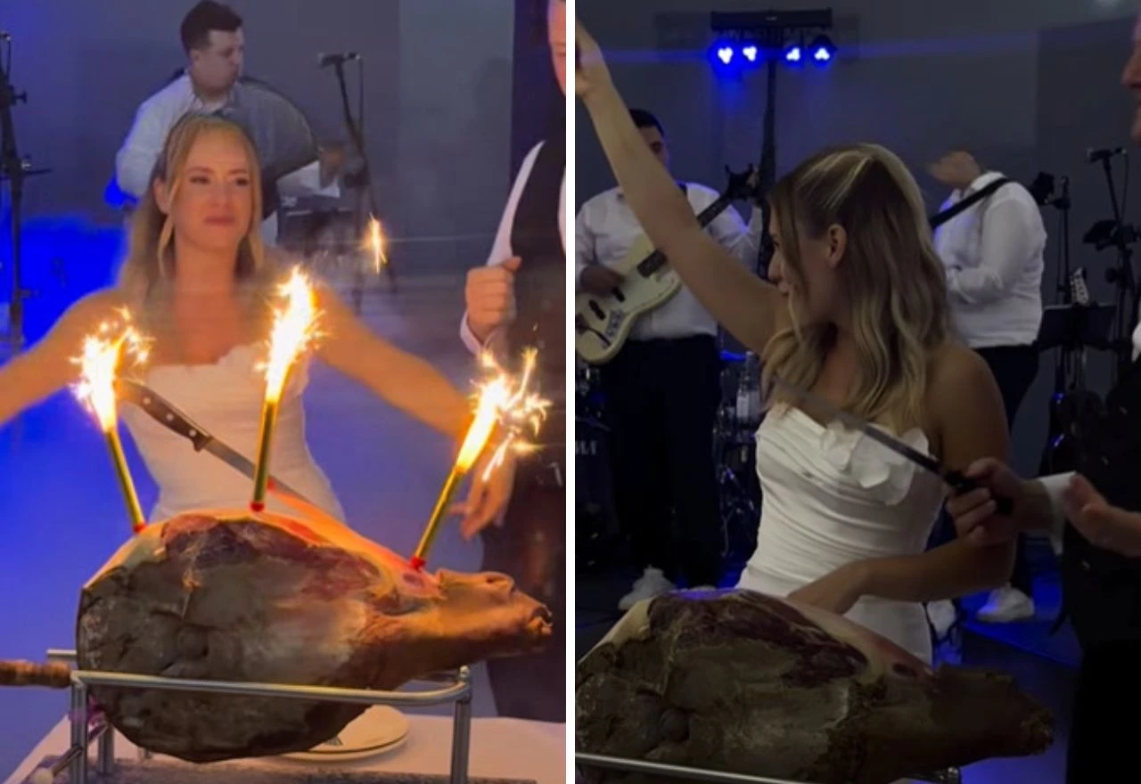 Mladenci umjesto svadbene torte rezali pršut