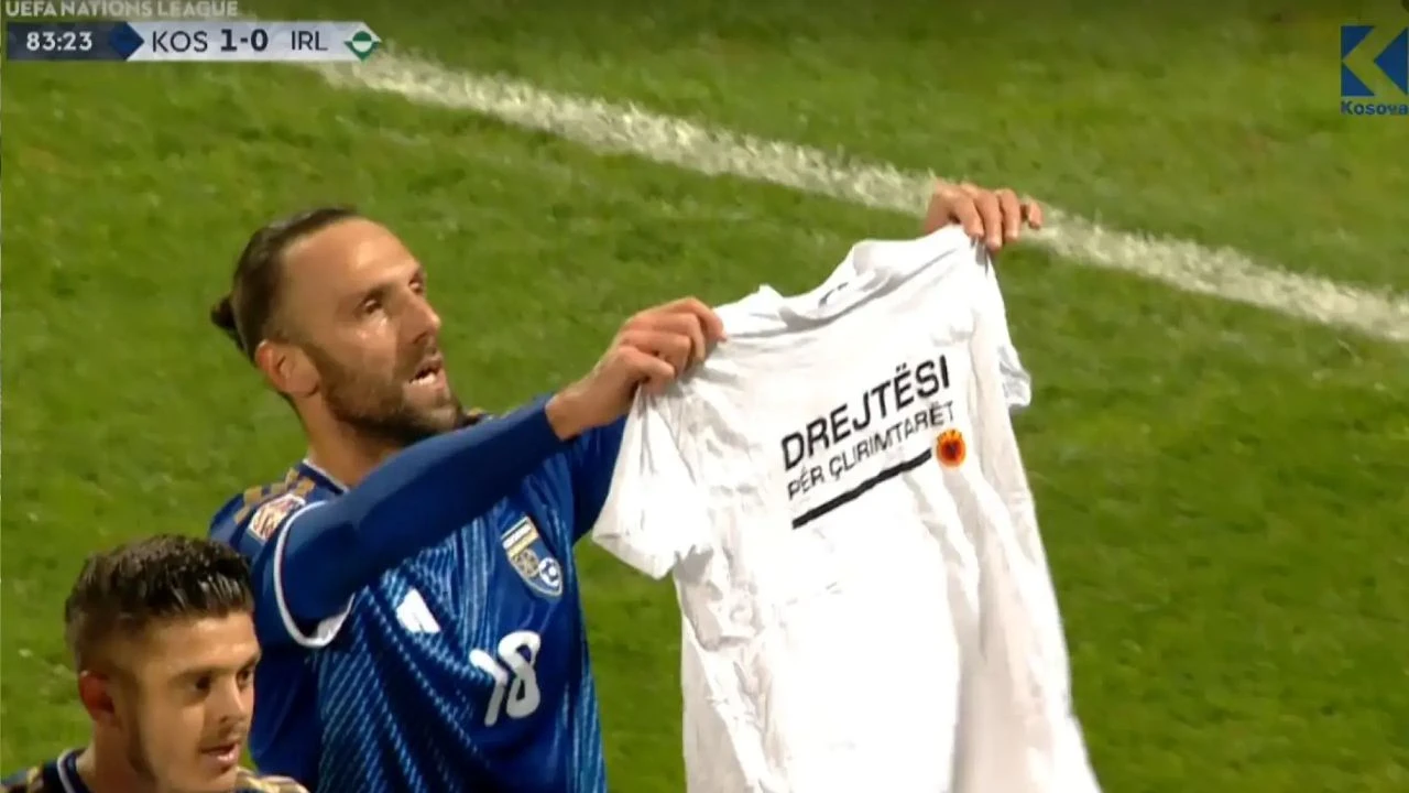 Muriqi gol Irskoj slavio s majicom OVK-a