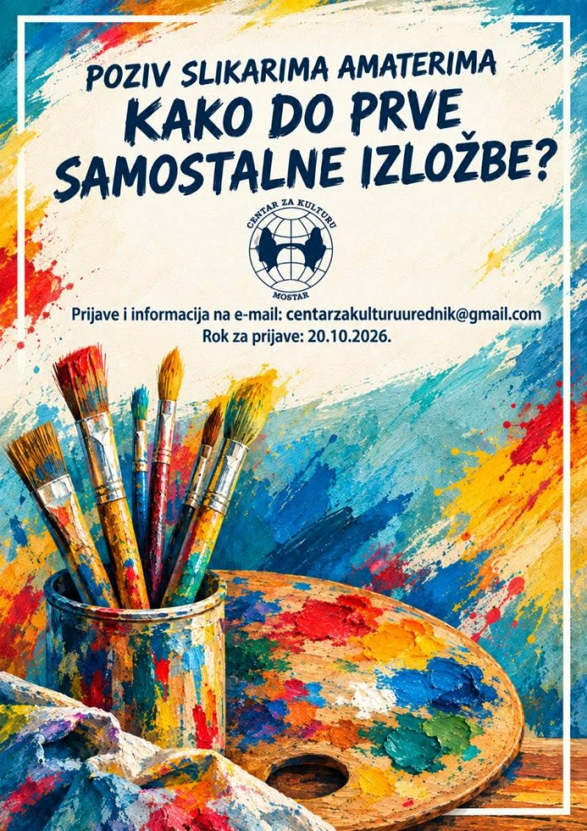 Centar za kulturu Mostar poziva slikare amatere na prijavu za izložbe