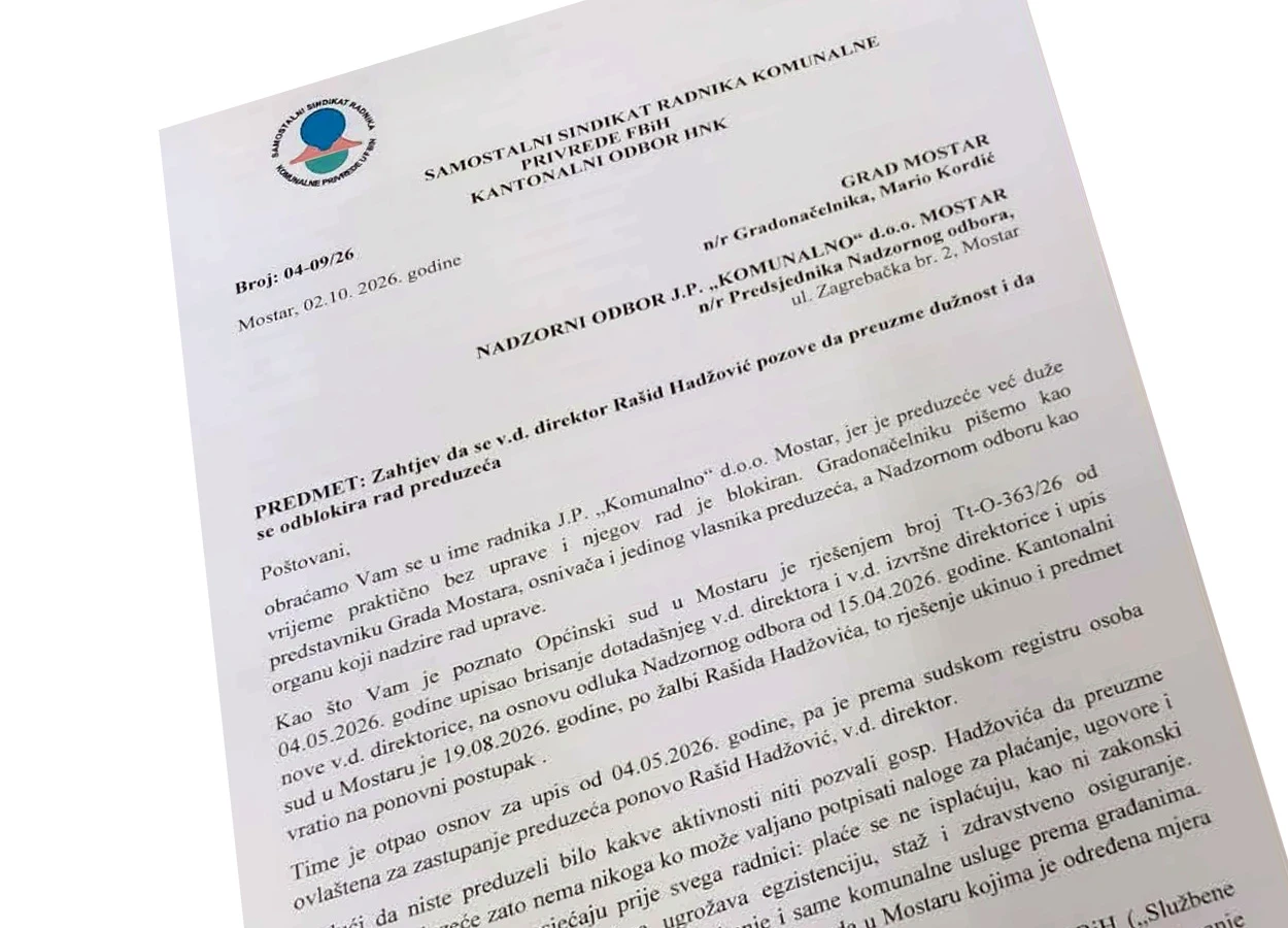 Dedović traži da Hadžović preuzme mostarsko Komunalno