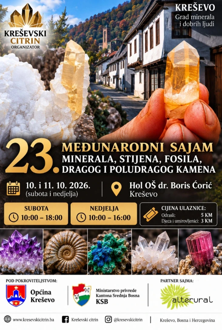 U Kreševu se održava 23. međunarodni sajam minerala, stijena i fosila
