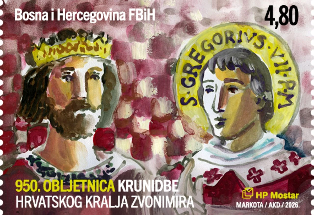 Kralj Zvonimir na novoj poštanskoj marki HP Mostar