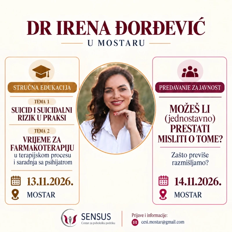 Dr. Irena Đorđević stiže u Mostar