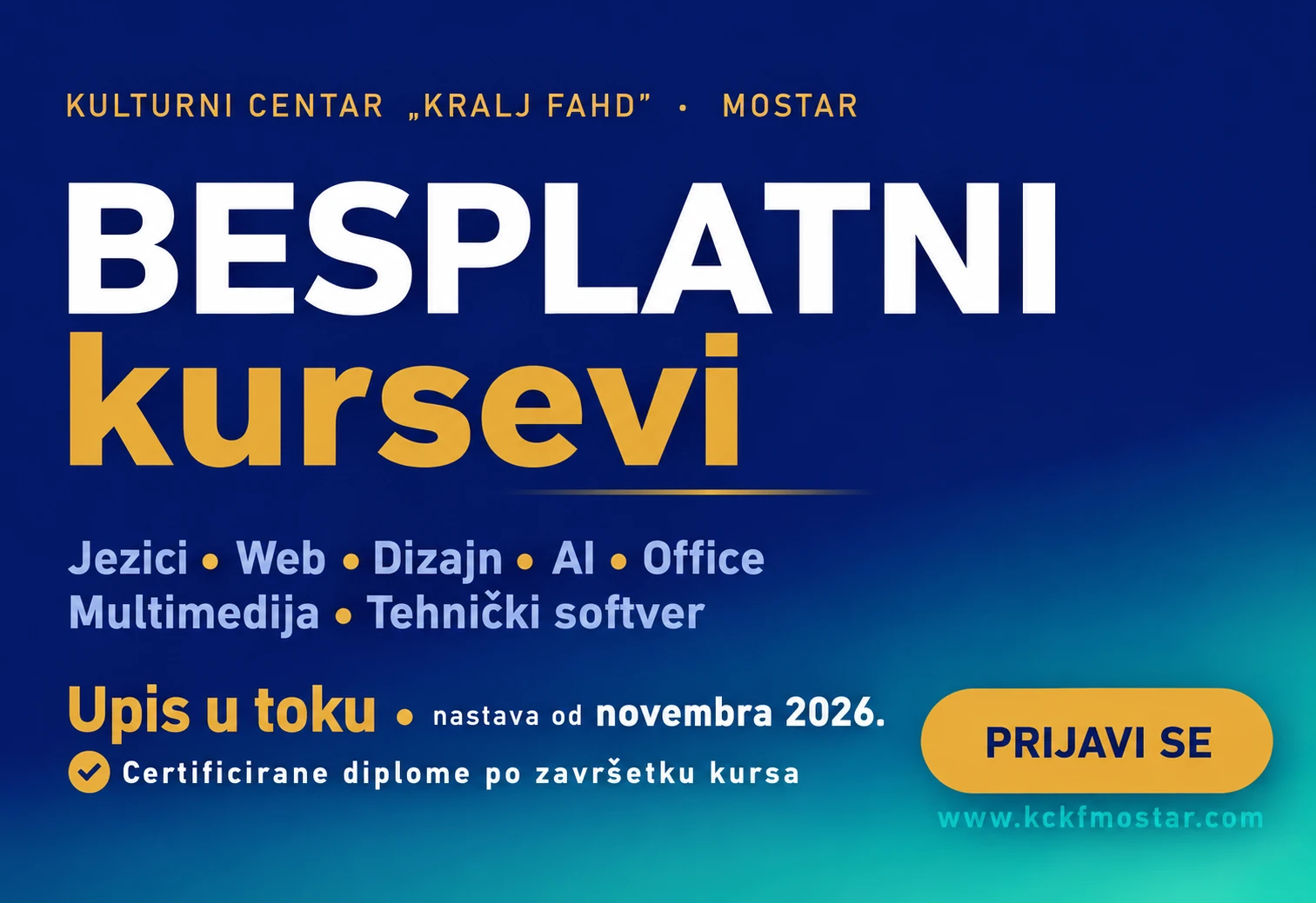 Novi ciklus, nova znanja! Upis u tijeku!